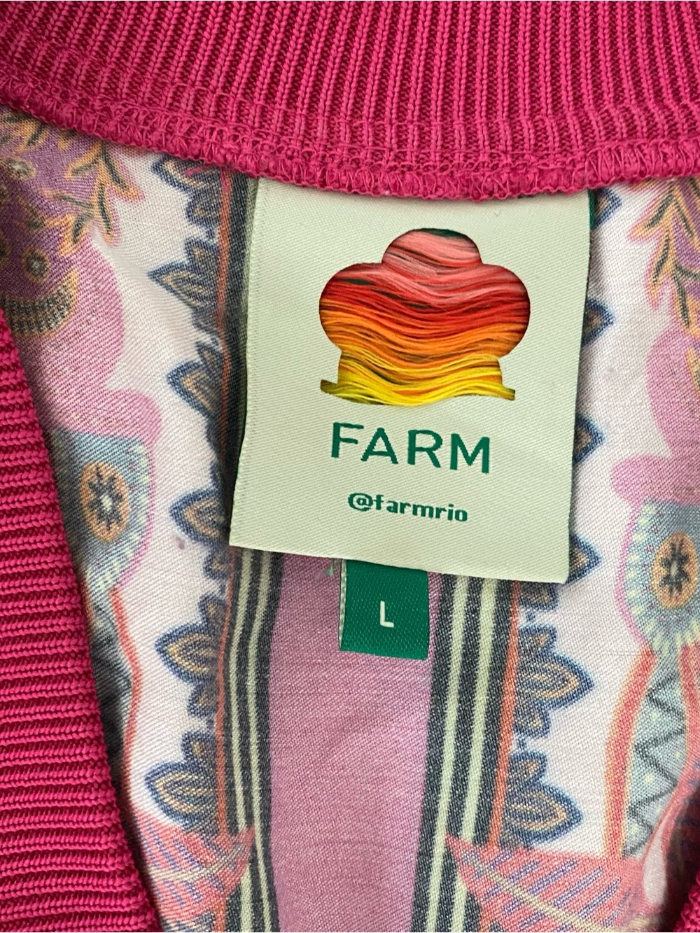 Farm Rio Macaw Scarf Pink Cardigan - Picture 2 of 3